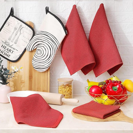 HavenWeave Cotton Waffle Dish Cloths β 4-Piece Set
