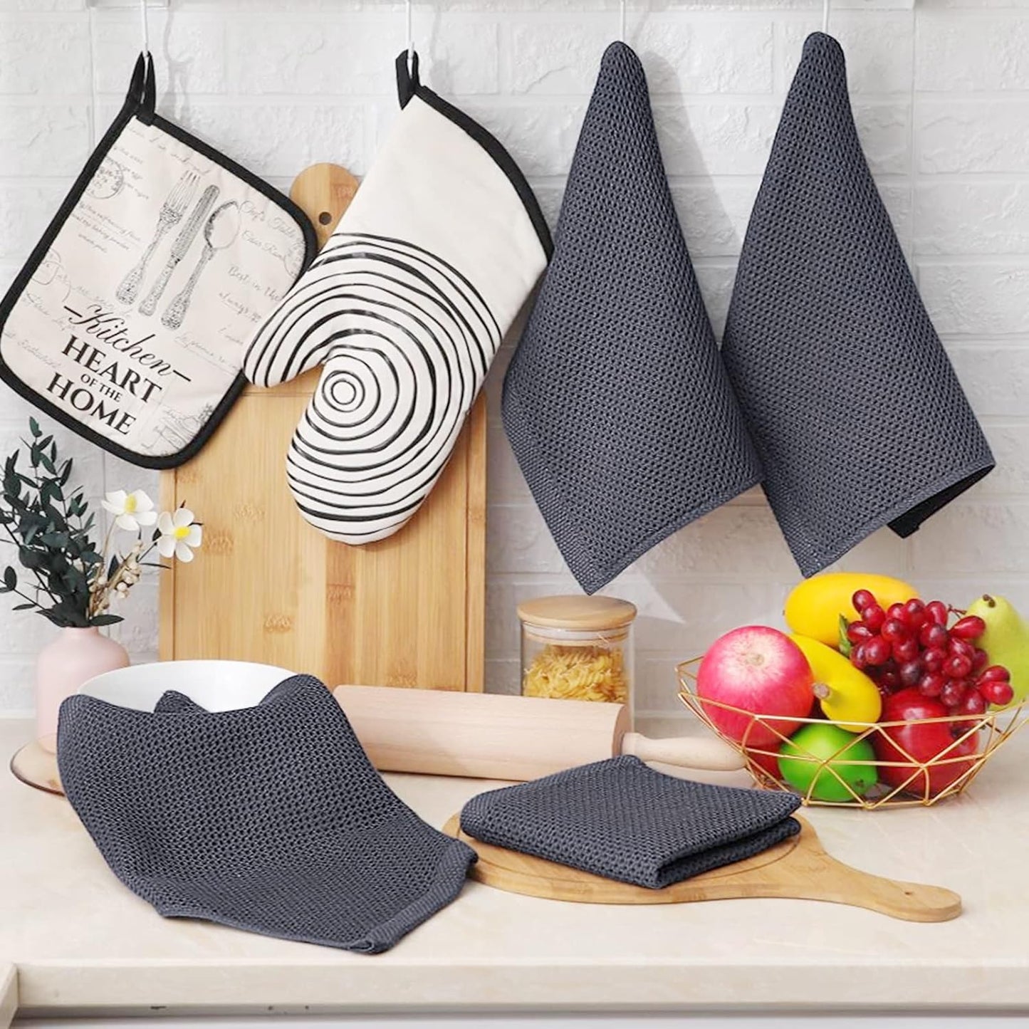 HavenWeave Cotton Waffle Dish Cloths – 4-Piece Set